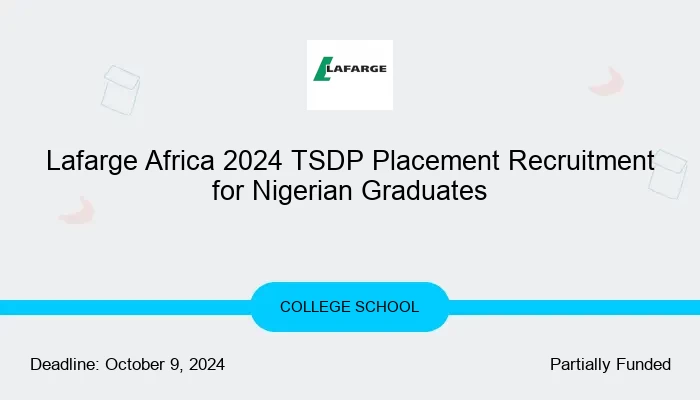 Lafarge Africa 2024 TSDP Placement Recruitment for Nigerian Graduates