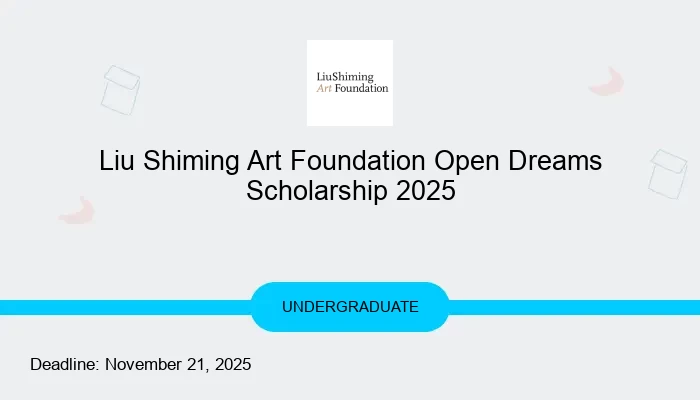 Liu Shiming Art Foundation Open Dreams Scholarship 2025