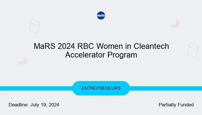 MaRS 2024 RBC Women in Cleantech Accelerator Program