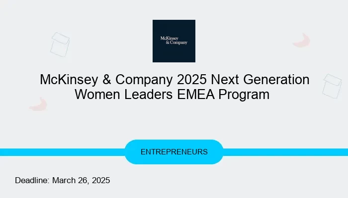 McKinsey & Company 2025 Next Generation Women Leaders EMEA Program