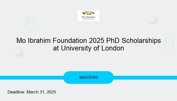 Mo Ibrahim Foundation 2025 PhD Scholarships at University of London