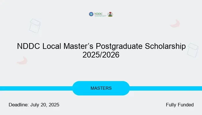 NDDC Local Master’s Postgraduate Scholarship 2025/2026