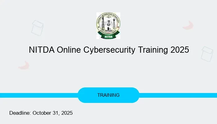 NITDA Online Cybersecurity Training 2025