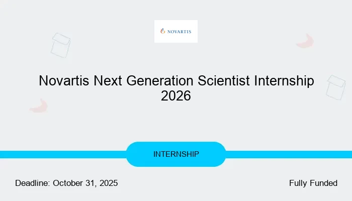 Novartis Next Generation Scientist Internship 2026