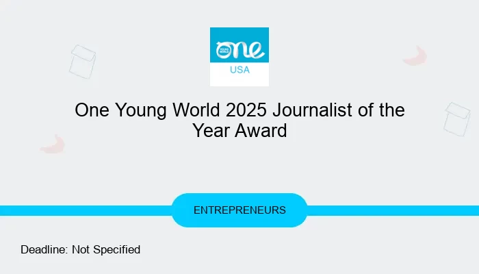One Young World 2025 Journalist of the Year Award