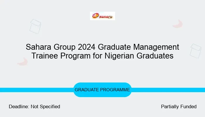 Sahara Group 2025 Graduate Management Trainee Program for Nigerian Graduates