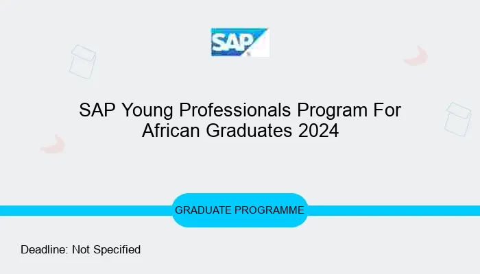 2024 SAP Young Professionals Program For African Graduates