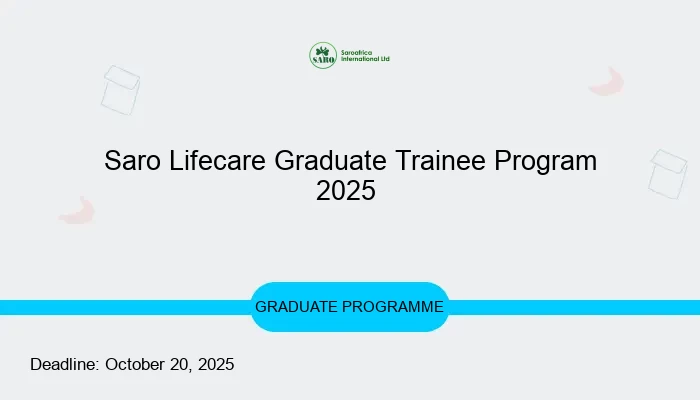 Saro Lifecare Graduate Trainee Program 2025
