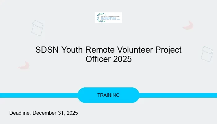 SDSN Youth Remote Volunteer Project Officer 2025