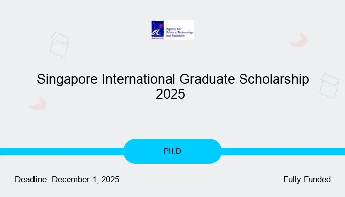 Singapore International Graduate Scholarship 2026