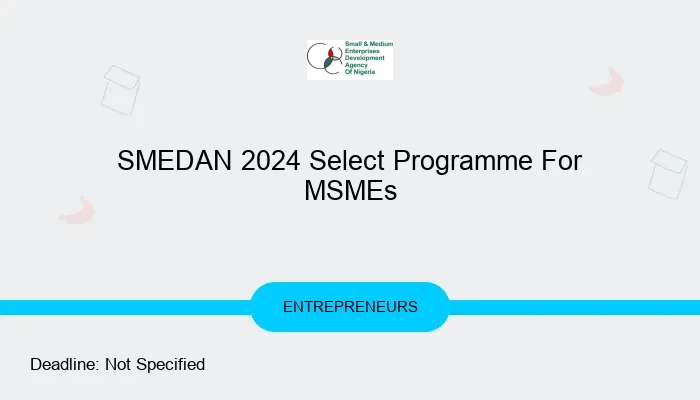 SMEDAN 2024 Select Programme For MSMEs
