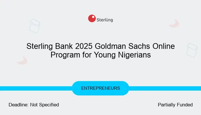 Sterling Bank 2025 Goldman Sachs Online Program for Young Nigerians