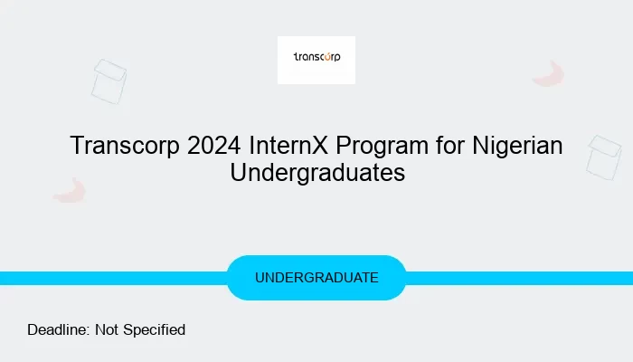 Transcorp 2024 InternX Program for Nigerian Undergraduates