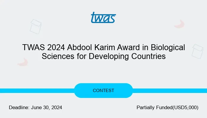 TWAS 2024 Abdool Karim Award in Biological Sciences for Developing Countries