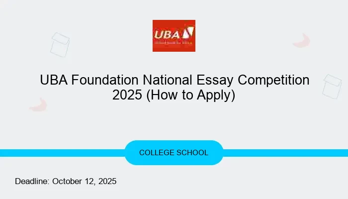 UBA Foundation National Essay Competition 2025 (How to Apply)