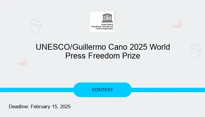UNESCO/Guillermo Cano 2025 World Press Freedom Prize