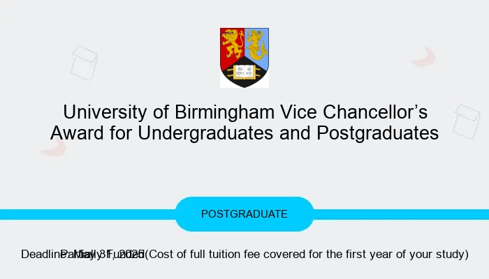 University of Birmingham Vice Chancellor’s Award for Undergraduates and Postgraduates