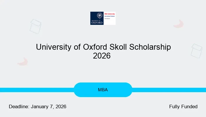 University of Oxford Skoll Scholarship 2026