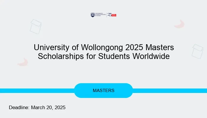 University of Wollongong 2025 Masters Scholarships for Students Worldwide