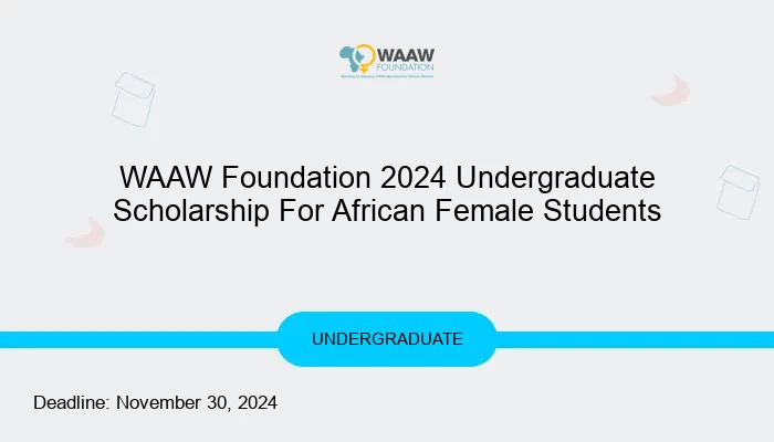 WAAW Foundation 2024 Undergraduate Scholarship For African Female Students