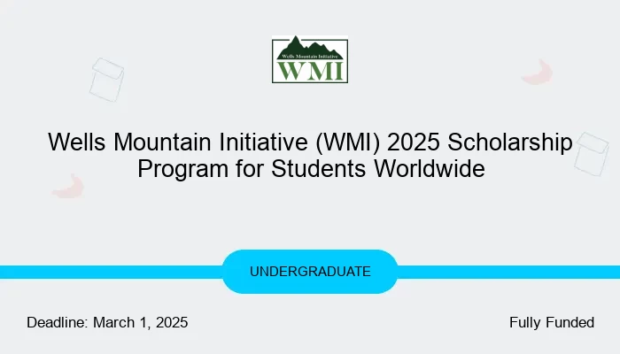 Wells Mountain Initiative (WMI) 2025 Scholarship Program for Students Worldwide