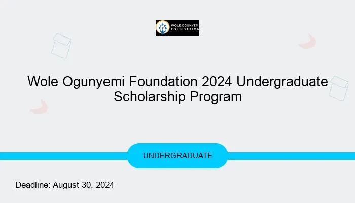 Wole Ogunyemi Foundation 2024 Undergraduate Scholarship Program